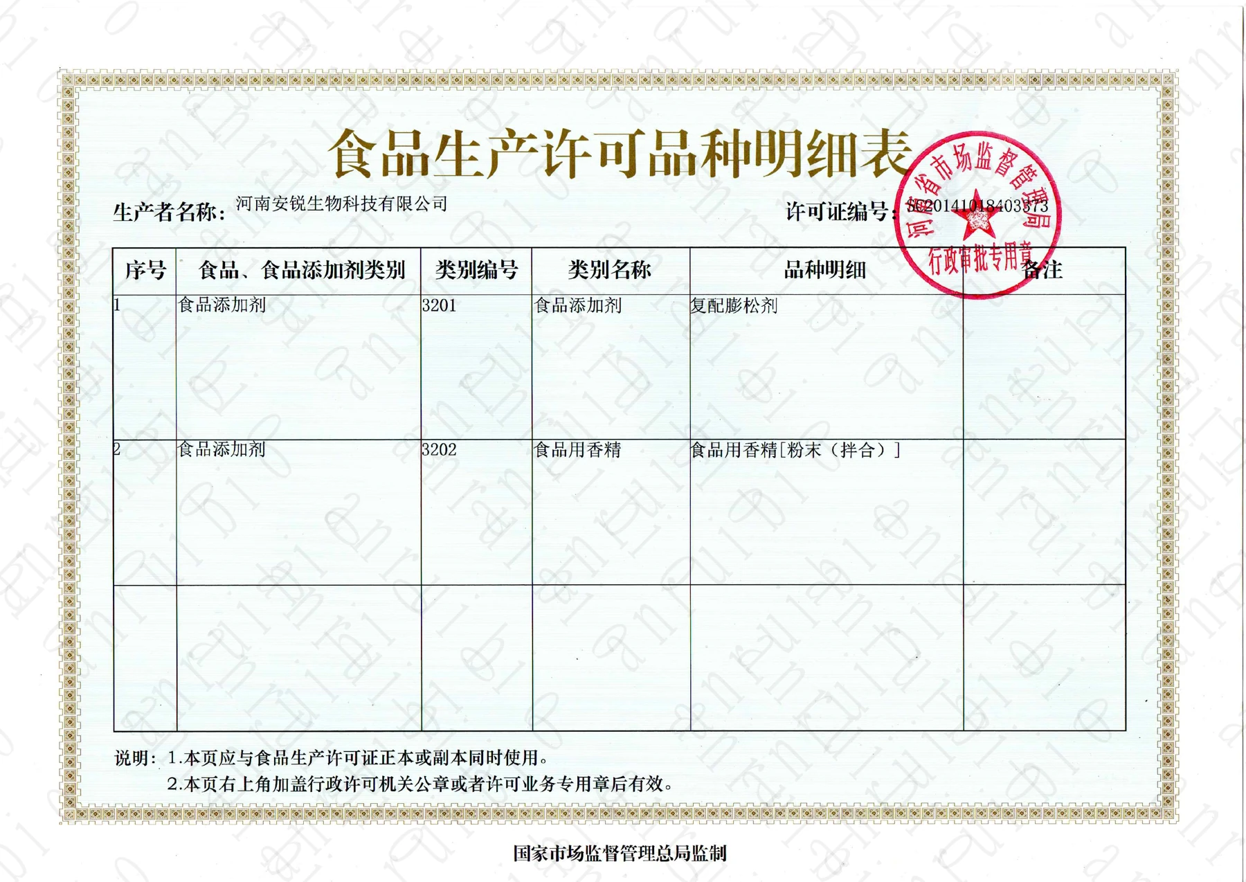 食品生产许可证第3页缩略图